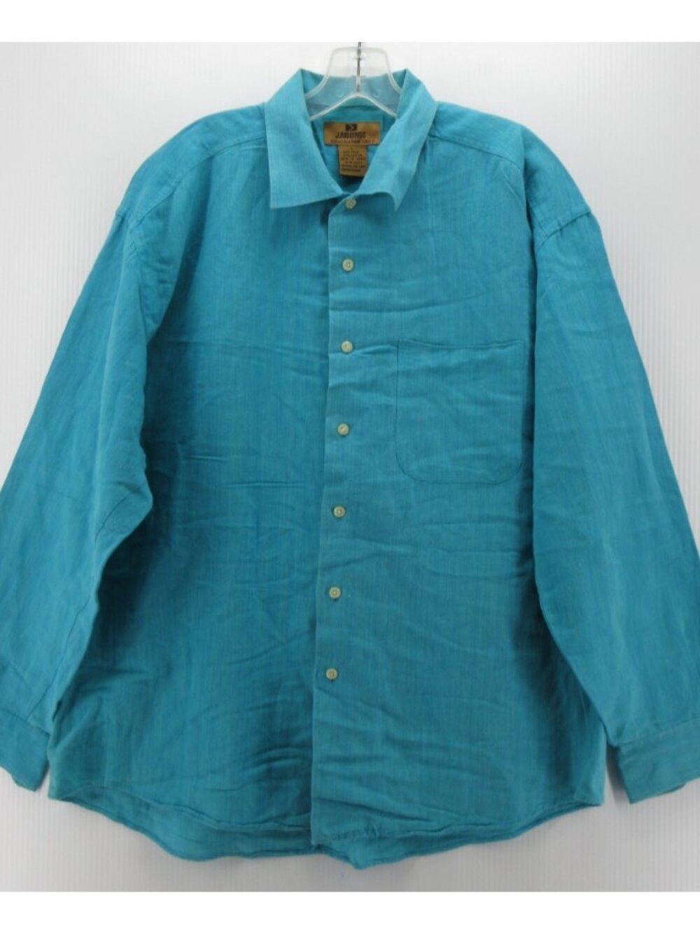 J Riggings Shirt Large Linen Blend Button Up Pocket Classic Relaxed